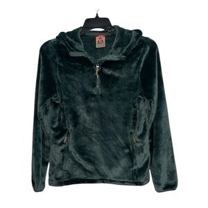 Gerry Gray Green Fleece with Pockets Cozy Hoodie Size Small